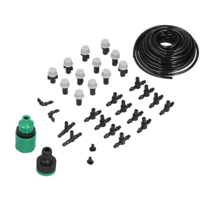 10m DIY Micro Drip Irrigation Kit with 4/7mm PVC Water Hose, Automatic Mist Watering System with Atomizing Nozzles & Fittings for Potted Plants, Garden Yard Irrigation