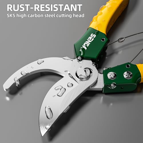 8" Bypass Pruning Shears, Pruning Shears for Gardening with Anti-Rust SK-5 Blades, Garden Clippers with Non-Slip Handle for Dry Stems and Small Branches - style: 8'' pruning shears