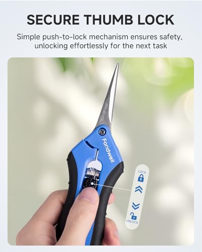 Fondwell 6.5" Small Pruning Shears for Gardening, Plant Trimming Scissors