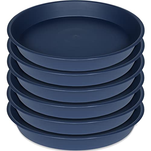 6 Pack Plant Saucer Drainage Tray, Plastic Plant Water Tray, 6 inch Flower Saucers for Indoors, Plant Dishes for Pots Base (6 inch, Blue) - color: Blue, size: 6"
