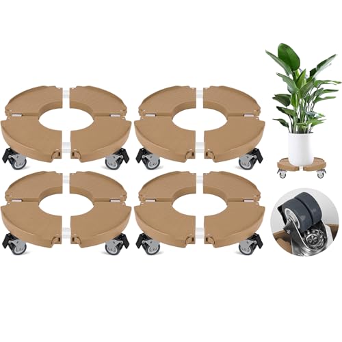 ToLanbbt 2 Pack Plant Caddy Stands with 360° Wheels Adjustable 15-22 in Rolling Stands Heavy Duty Large Plant Carts Dolly with Casters 440lbs Capacity for Large Planter, Garden Pot, Flower Pot, Khaki - color: Khaki