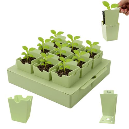 Seed Starter Tray 9-Cell Reusable Plant Starter Kit with Handles