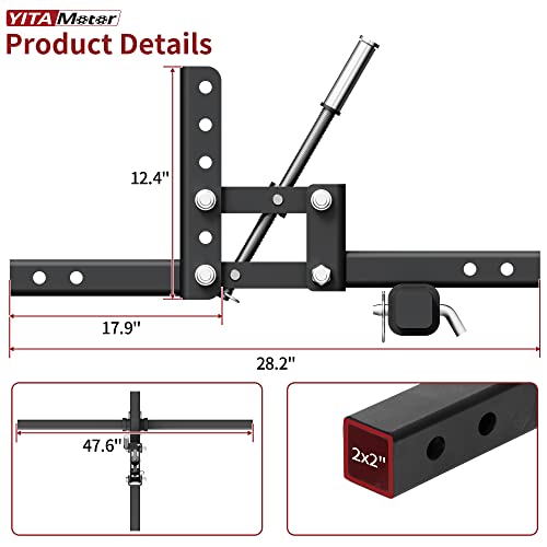 YITAMOTOR 50" Manual Implement Lift 1-Point Lift System for ATV/UTV - style: ATV Implement Lift