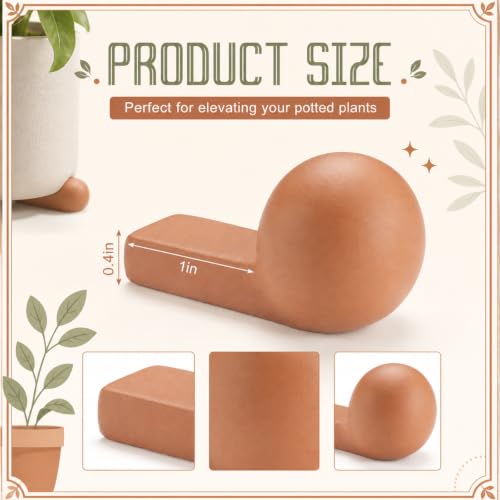 LemonRoad 12 Set Terra Cotta Cement Pot Feet for Outdoor Planters, Round - style: Round
