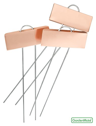 GardenMate 100-Pack Weatherproof Large Copper Metal Plant Labels, Height 11.5", Label Area 3 1/2 x 1 1/4" - size: 100