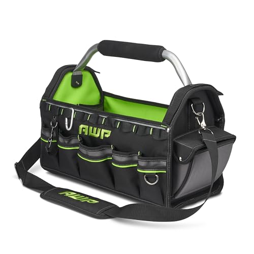 AWP Tool Bags, Premium Tool Bag, Black, Durable Tool Tote, for Professionals and Contractors - size: 18 Inch, style: Tool Tote