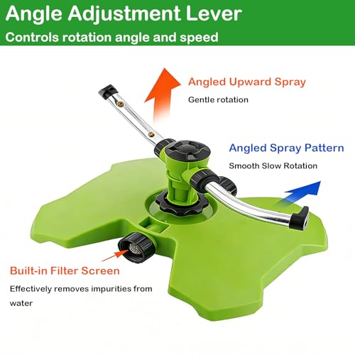 2-Arm Rotary Lawn Sprinkler with Brass Nozzle - size: 1 Pack
