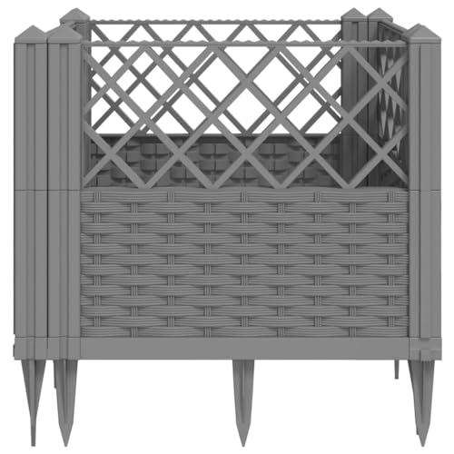 Modular Garden Planter Light Gray 17.1x17.1x17.1 Inches PP - color: Light Gray