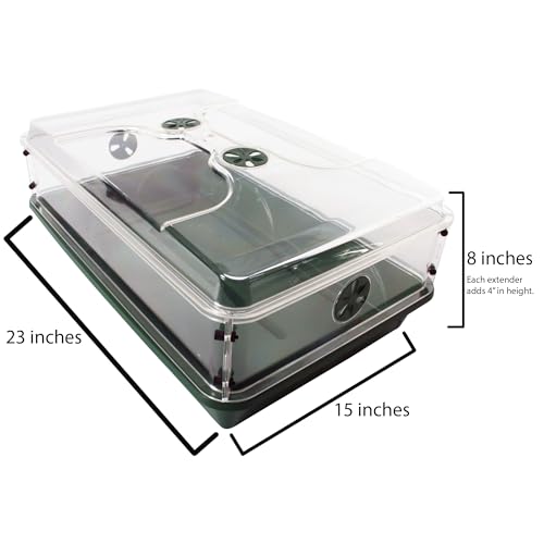 EarlyGrow 93807 Domed Propagator, 2 Height Extenders, Green - size: 2 Side Extenders with no Clip Set