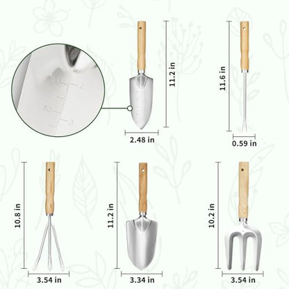 SHIKORI Garden Tool Set,5 Pcs Gardening Tool Set with Weeder Puller