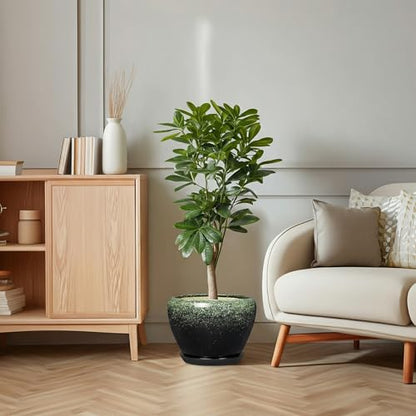 Ceramic Planters for Plants, 10 Inch Flower Pots, Retro Green - color: Retro Green, size: 10 Inch