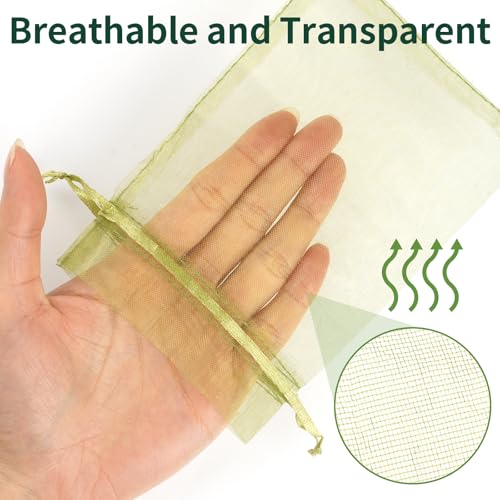 50 Pcs Fruit Protection Bags, 4×6 in Mesh Cover Nets for Tree, Green - color: Green, size: 4×6 in