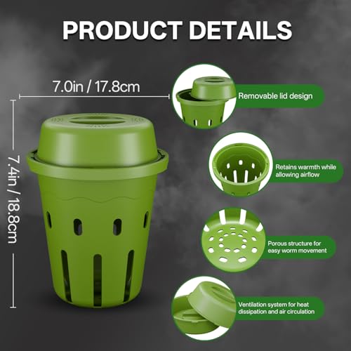 Mini In Ground Worm Composter, Worm Compost Bin for Garden, 6 Pack - color: Green, size: 6-Pack