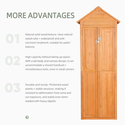Patio Storage Outdoor Cabinet - color: Gold+brown - 27.16 X 23.62 X 83.07 Inch
