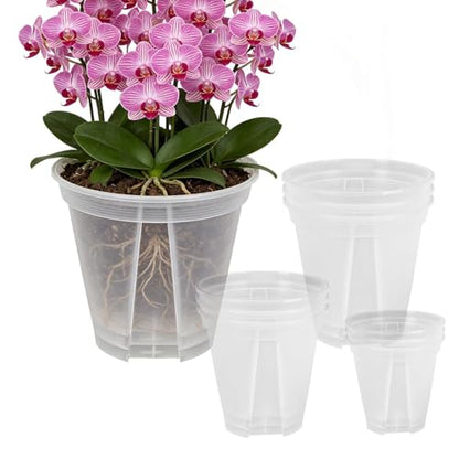 6/8/10/12 Inch Large Clear Nursery Deep Pots with Drainage Hole 12 Pack, Deep Plant Pots with Drainage for Seedling Flower Vegetable, Ideal for Hyacinths, Amaryllis, Reusable Deep Pots