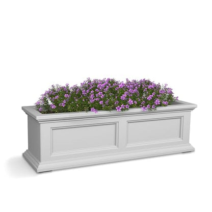 Mayne Fairfield 36in Self-Watering Rectangular Window Box Planter, White - color: White, size: 36in