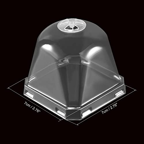 PATIKIL 2.7" Plant Humidity Dome, 10Pcs Square Plastic Garden Cloche Dome Plant Cover Reusable for Outdoor Frost Freeze Protection Mini Greenhouse, Clear 7cm x 7cm - size: 2.7"