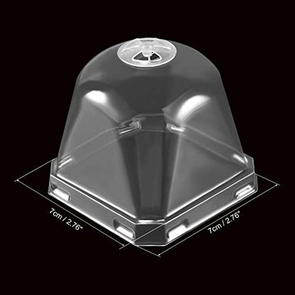 PATIKIL 2.7" Plant Humidity Dome, 10Pcs Square Plastic Garden Cloche Dome Plant Cover Reusable for Outdoor Frost Freeze Protection Mini Greenhouse, Clear 7cm x 7cm - size: 2.7"