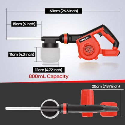 Electric Diatomaceous Earth Duster Compatible for Milwaukee 18V Battery - color: Red