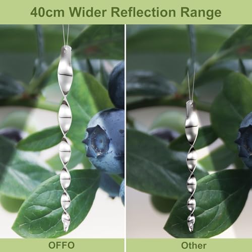 OFFO Large Bird Scarer Rods, 15.7 in (30 PCS) Reflective Bird Device Outdoor Bird Scarer to Keep Pigeon and Woodpecker Away from Garden or Yard, Silver - color: Silver