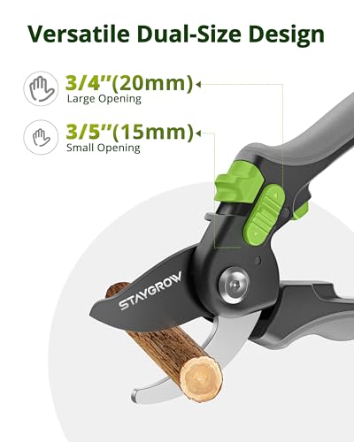 Gardening Scissors, Sharp Plant Trimming Scissors 2 Pack - size: 6.5 Inch Curved & 8.5" Bypass