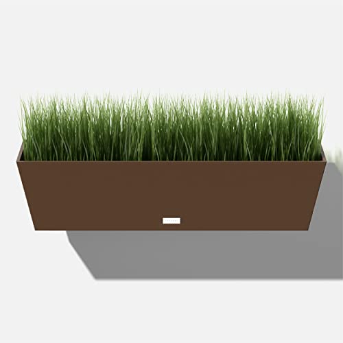 Veradek Pure Series Railing Planter - Tapered Window Box with Bracket - color: Espresso, size: 36 inch