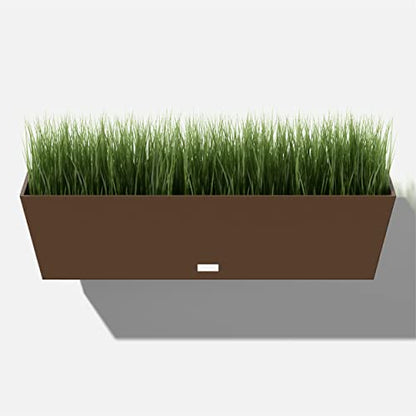 Veradek Pure Series Railing Planter - Tapered Window Box with Bracket - color: Espresso, size: 36 inch