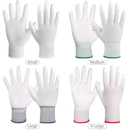 10 Pairs Gardening Gloves Breathable Light Duty Work Glove White - size: Small