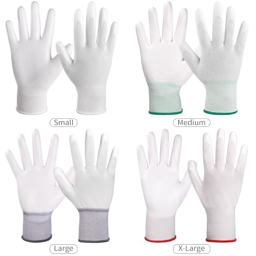 10 Pairs Gardening Gloves Breathable Light Duty Work Glove White - size: Large