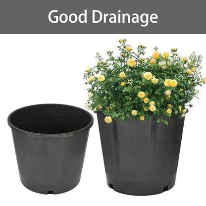 3 Gallon Nursery Pot 10-Pack 3 Gallon Plastic Garden Planter Pots Flower Seedling Injection Molded Container Seed Starting Pot Set for Indoor Outdoor Plants Seedlings Vegetables Black - size: Standard 3 Gallon