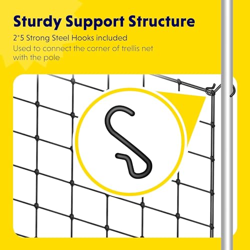 Simple Deluxe Elastic Trellis Netting for 4x4', Heavy Duty Elastic Plant with Hooks, Flexible Hydroponics Support for Grow Tent, Gardening, Climbing Plants, 1 Pack, Black
