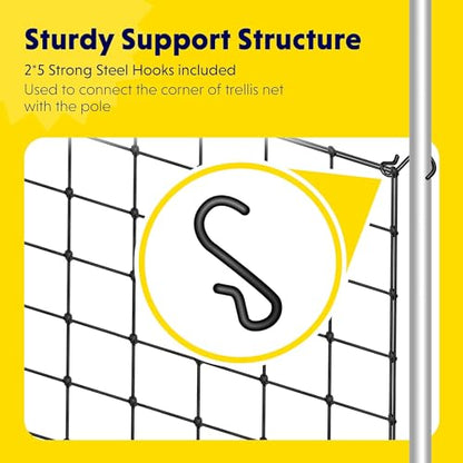Simple Deluxe Elastic Trellis Netting for 4x4', Heavy Duty Elastic Plant with Hooks, Flexible Hydroponics Support for Grow Tent, Gardening, Climbing Plants, 1 Pack, Black