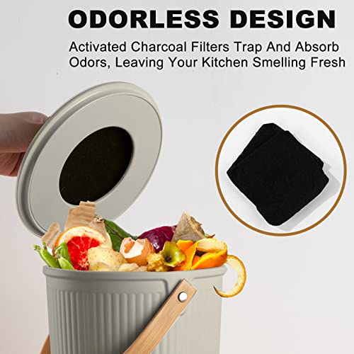 Compost Bin Kitchen, LALASTAR Countertop Compost Bin with Lid, Made of Sustainable Bamboo Fiber, Odorless Indoor Compost Bin, 1 Gallon, Grey - color: Gray