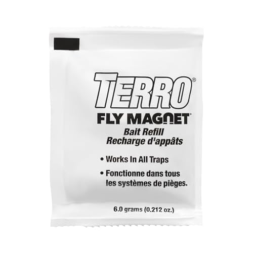 TERRO T380 Outdoor Reusable Fly Magnet Fly Trap - Poison Free Trap with Bait,(Pack of 6) - size: 6 Pack