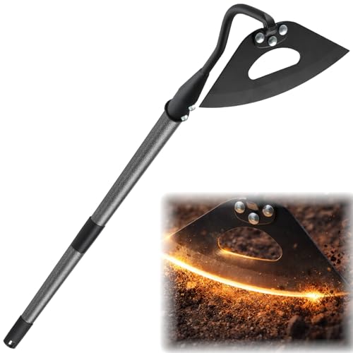 Garden Hoe Weeding Tool - Sharp Hollow Blade,58" Adjustable Long Handle, Heavy Duty Weed Hoes for Gardening,Push Pull Dutch Scraper for Garden Bed, Yard,Lawn Weeder Removal