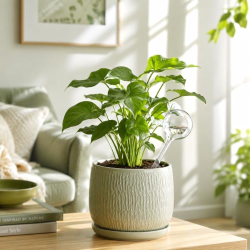 10 Pcs Clear Plant Watering Globes,Plastic Self-Watering Bulbs,Flower Automatic Watering Device,Garden Waterer for Plant Indoor Outdoor - size: 5 Large+5 Small