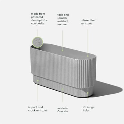 Veradek Demi Series Long Planter - Wide Outdoor Planter - color: Gray, size: 30 inch - 2 Pack
