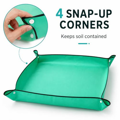 Waterproof Plant Repotting Mat | Mess-Free Indoor Gardening Mat for Succulents & Flower Potting | Foldable Transplanting Potting Mat, for Plant Lovers