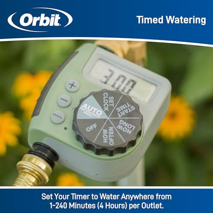 6-Pack Orbit One Outlet Single-Dial Hose Faucet Timer - Easy Programmable - for Garden Watering System - LCD Hose Timer with Adjustable Watering Schedule - 62056