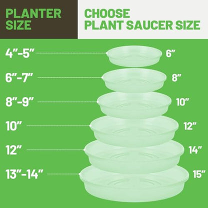 MUDEELA 6 Pack of 8 inch Plant Saucer, Durable Plastic Plant Trays for Indoors, Clear Plastic Flower Plant Pot Saucer, Made of Thicker, Stronger Plastic, with Taller Design - size: 8" - 6 Pack
