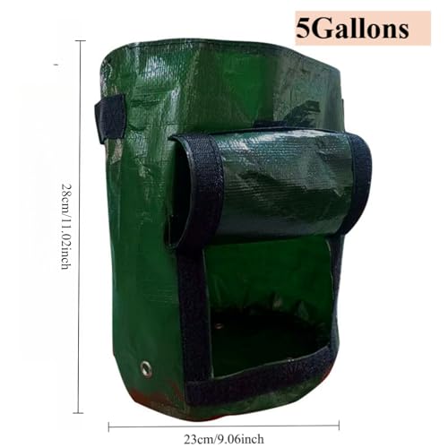 2 PCS PE Potato Grow Bags with Harvest Flap and Handles, Garden Planting Bags Vegetable Grow Containers for Onion Tomato Carrot(5gallons)