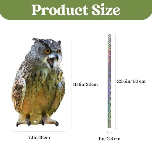 Flat Plastic Owls to Scare Pigeon Away from Balcony, 4PCS - color: Brown Owl 4pcs