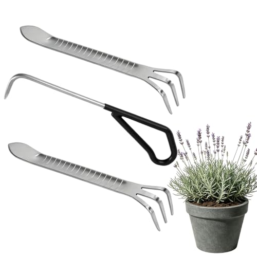 Repotting Root Rake Small Hand Rake,Root Hook Potted Plants Care Claw Hook - color: 3 Pack