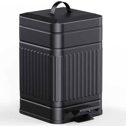 CEROELDA Small Trash Can with Lid-1.3 Gal-Dog Poop Trash Can Outside-Black - color: Black