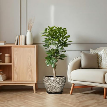 Ceramic Pots for Plants, 10 Inch Planters, White Leopard - color: White Leopard, size: 10 Inch