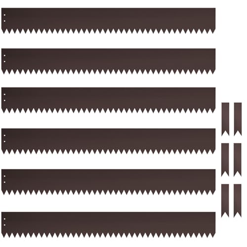 20ft. 40" L × 4" H Metal Landscape Edging, 6 Pack Garden Border - color: Brown, size: 4 Inch