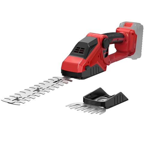 Cordless Hedge Trimmer Compatible with Milwaukee 18V Battery(No Battery),2200RPM Mini Grass Shear,2 in 1 Handheld Electric Hedge Trimmer/Grass Cutter,Shrub/Bush Trimmer for Gardening,Yard