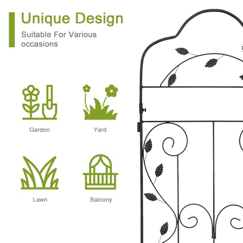 hogardeck 4 Packs 60 * 18 inch Metal Garden Trellis for Climbing Plants Outdoor,Heavy Duty,Black Coating Rustproof Trellis for Rose, Vegetable, Flowers, Expandable,Perfect for Training Climbing Plants - size: 60*18 in