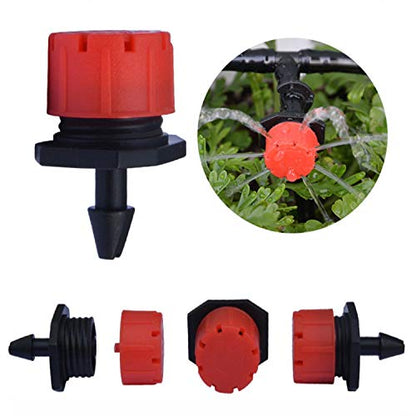 1/4 Inch Adjustable Drip Irrigation Parts, Irrigation Drippers Sprinklers for Drip Irrigation System (100)