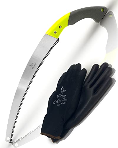 Professional Heavy Duty Pruning Saw (RAZOR SHARP 14" CURVED BLADE) Comfort Handle with Saw Blade Enclosure - size: 14" Curved